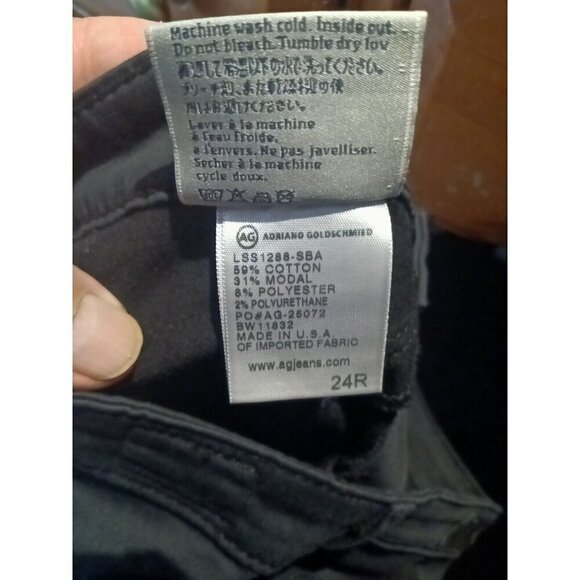 AG Adriano Goldschmied Size 24 Women's The Legging Ankle Jeans Super Black 26x31 - Picture 2 of 9
